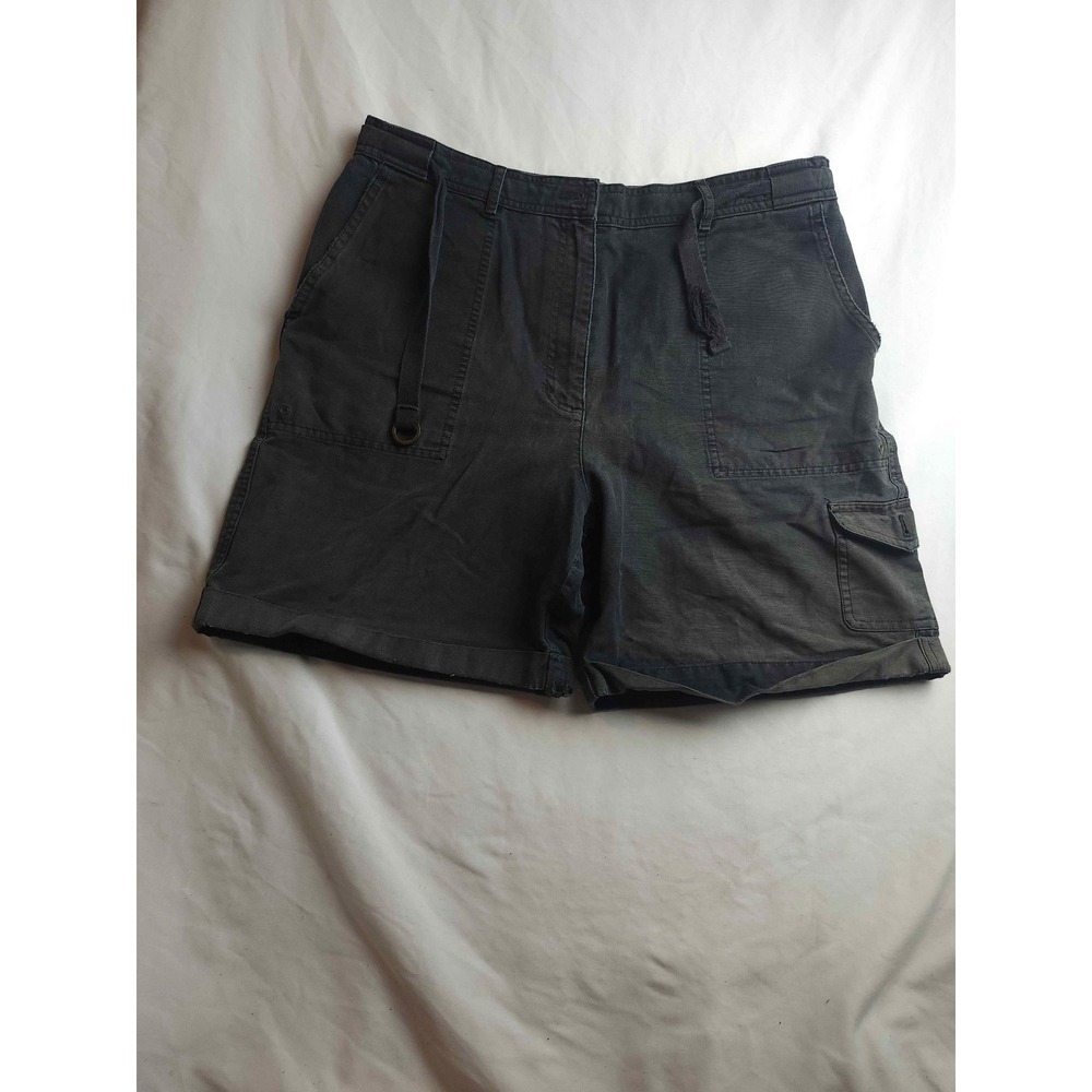 Lauren Ralph Lauren Womens Black Cotton Cargo Shorts Utility Size 14